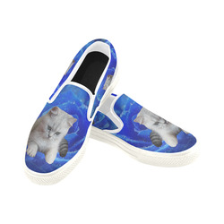 Cat and Rose Women's Slip-on Canvas Shoes (Model 019)