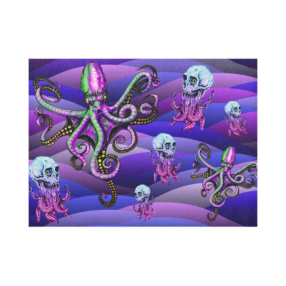 octopus cephalopod water creepy ocean marine life - Halloween Placemat 14’’ x 19’’ (Set of 6)