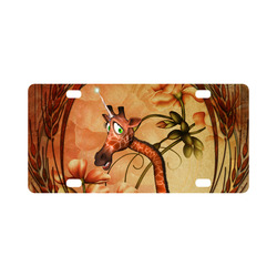 Cute unicorn giraffe Classic License Plate