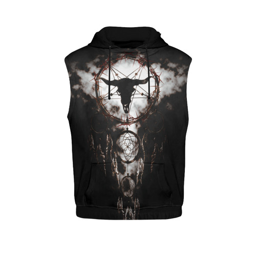 dreamcatcher - pentagram All Over Print Sleeveless Hoodie for Women (Model H15)