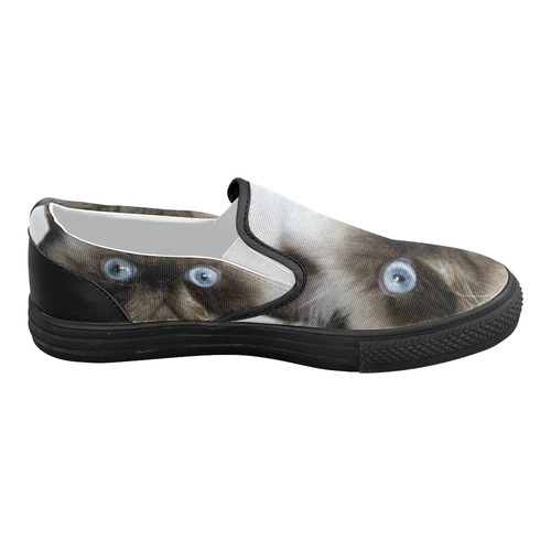 Funny Cat Women's Slip-on Canvas Shoes (Model 019)