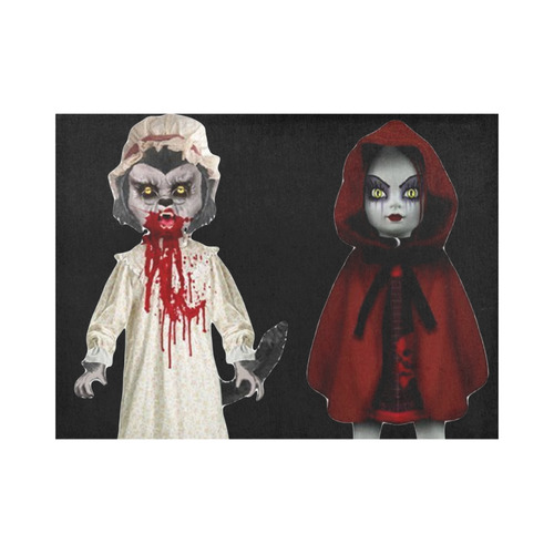 creepy zombie little red and wolf_halloween Placemat 14’’ x 19’’ (Set of 6)