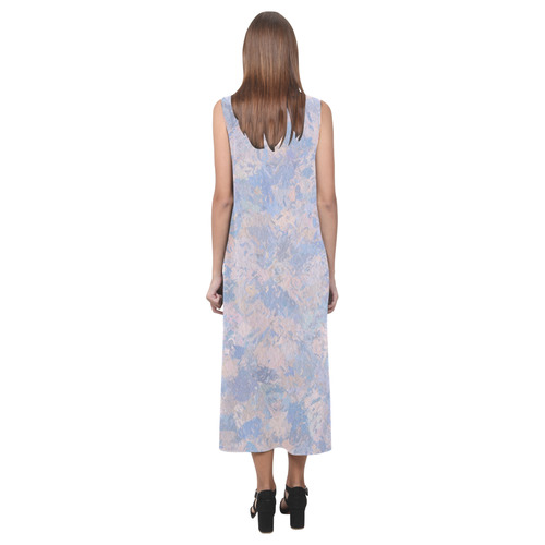 Rose Quartz and Serenity Blue Phaedra Sleeveless Open Fork Long Dress (Model D08)