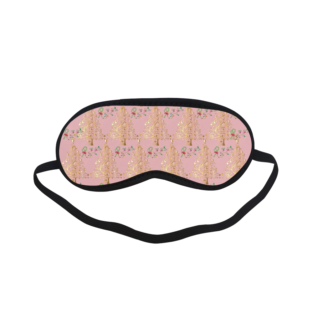 Golden Christmas Trees in pink Sleeping Mask