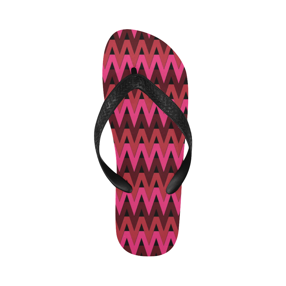 Crimson Chevrons Flip Flops for Men/Women (Model 040)