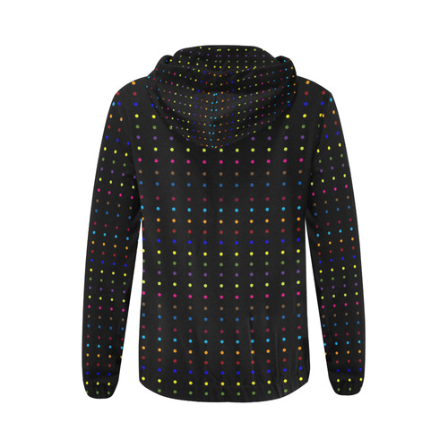 Dots & Colors Modern, Colorful pattern design All Over Print Full Zip Hoodie for Women (Model H14)
