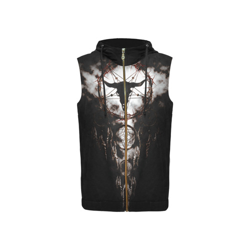 dreamcatcher - pentagram All Over Print Sleeveless Zip Up Hoodie for Women (Model H16)