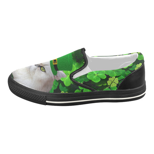 Patrick Irish Cat Women's Slip-on Canvas Shoes (Model 019)