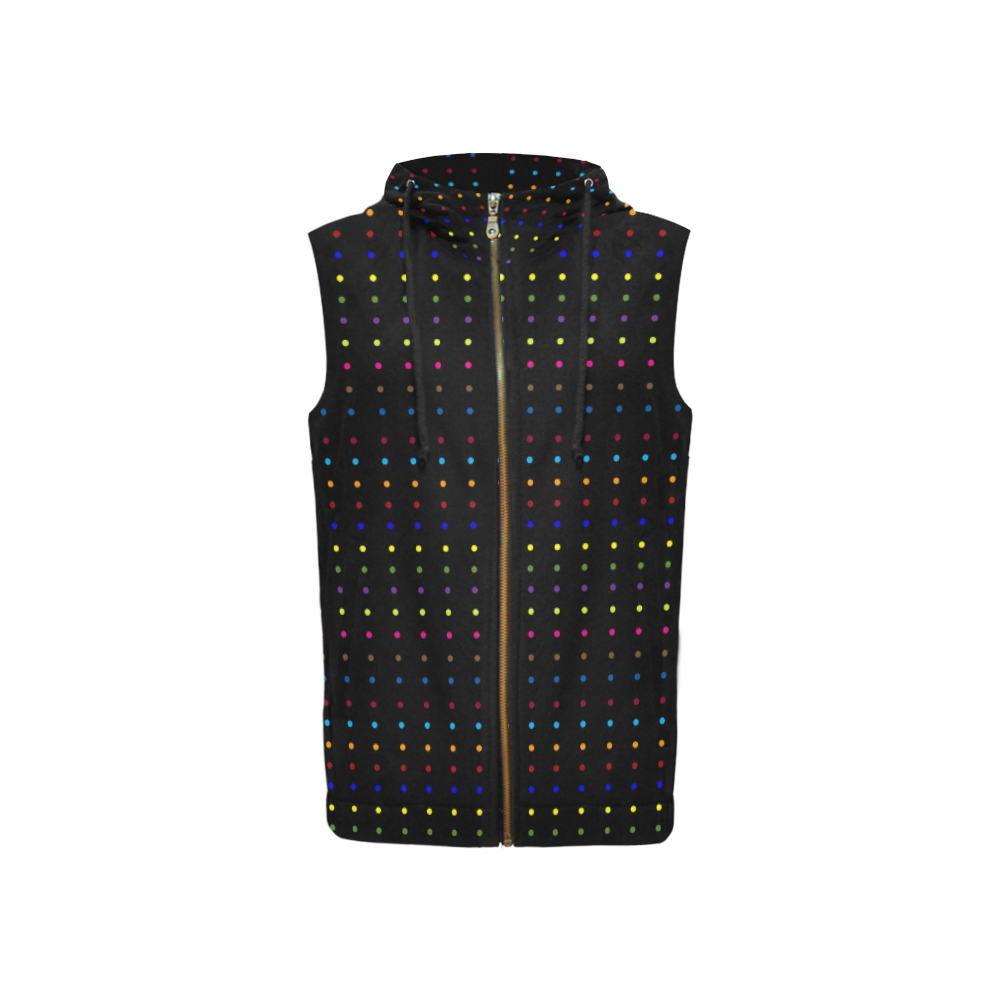 Dots & Colors Modern, Colorful pattern design All Over Print Sleeveless Zip Up Hoodie for Women (Model H16)