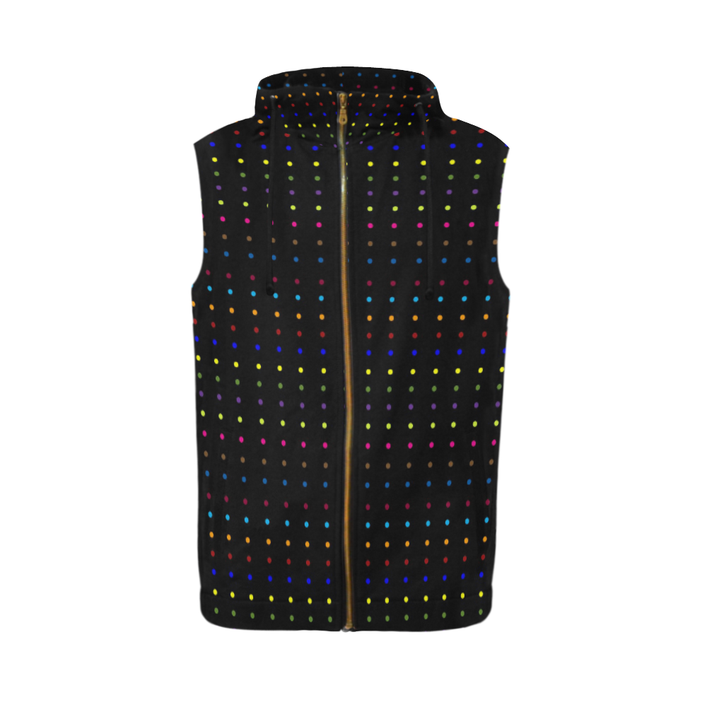 Dots & Colors Modern, Colorful pattern design All Over Print Sleeveless Zip Up Hoodie for Men (Model H16)