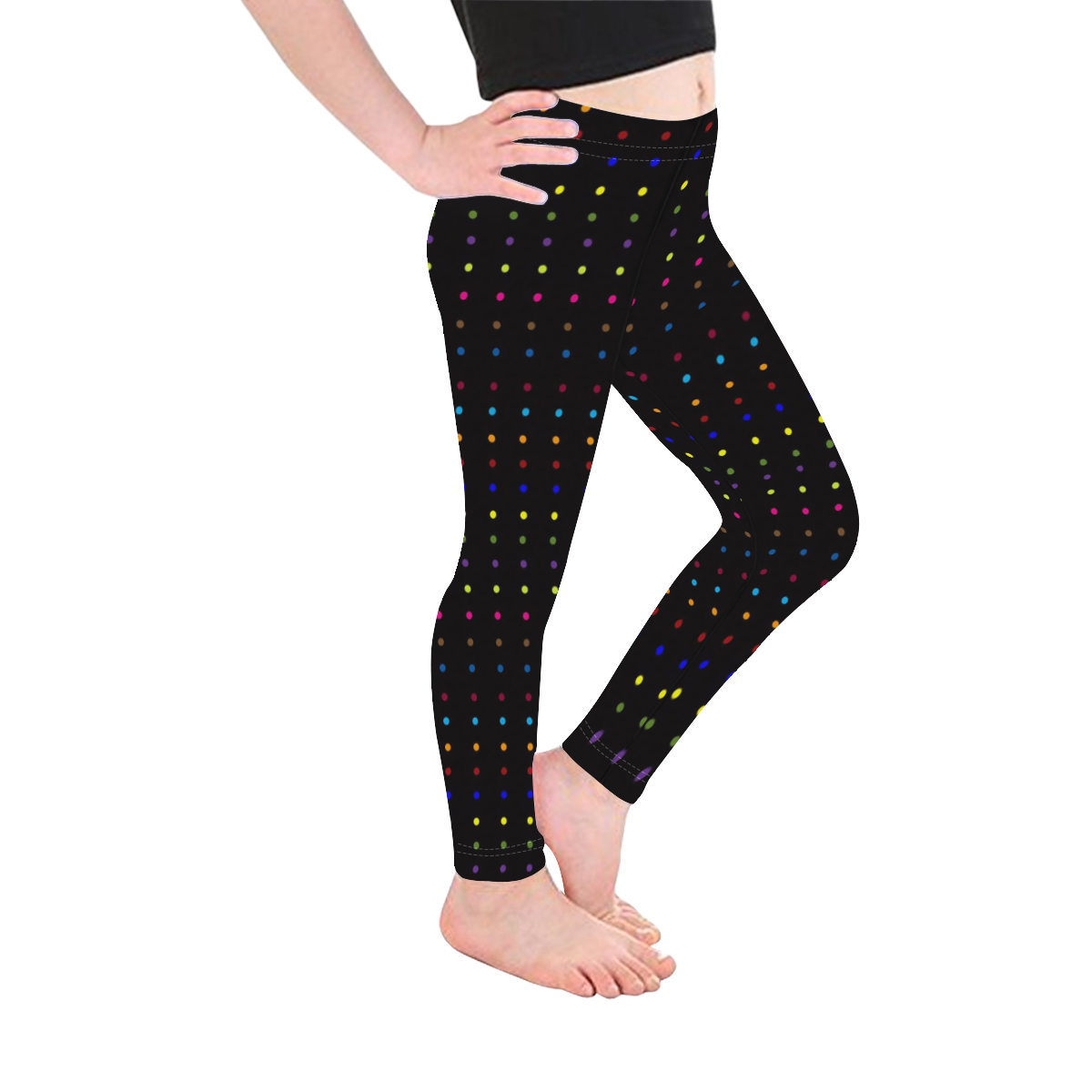 Dots & Colors Modern, Colorful pattern design Kid's Ankle Length Leggings (Model L06)