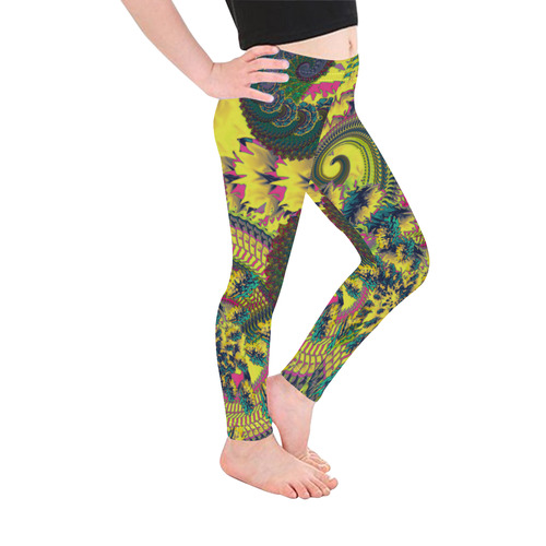 Dragon Tails and Fire Crackers Kid's Ankle Length Leggings (Model L06)