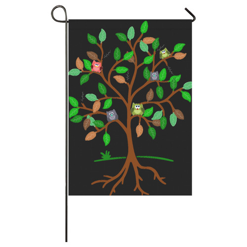 owls in tree garden flag Garden Flag 28''x40'' （Without Flagpole）