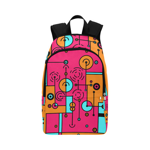 Avant Garde - Lines and Circles Fabric Backpack for Adult (Model 1659)