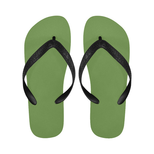 Designer Color Solid Hippie Green Flip Flops for Men/Women (Model 040)