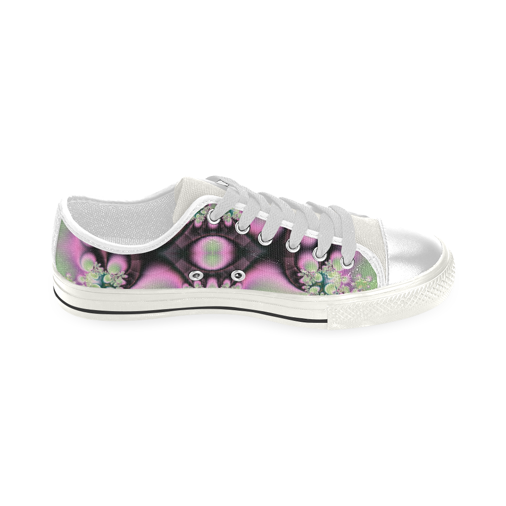 Frosty Jewels on the Formal Gardens Low Top Canvas Shoes for Kid (Model 018)