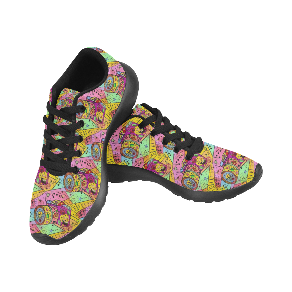 Smile Popart by Nico Bielow Men's Running Shoes/Large Size (Model 020)