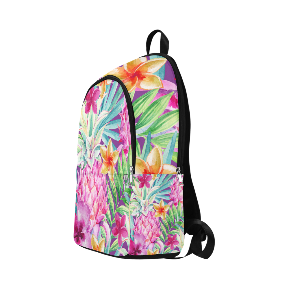le Watercolor pink pineapple fruit Fabric Backpack for Adult (Model 1659)