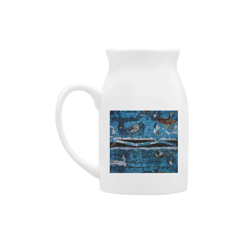 Blue painted wood Milk Cup (Large) 450ml
