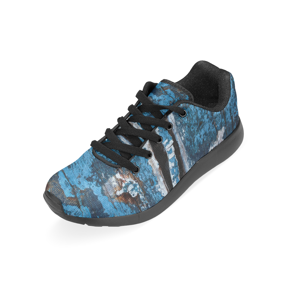 Blue painted wood Women’s Running Shoes (Model 020)