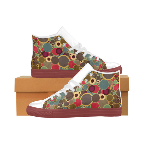Retro "Meroon sole" Aquila High Top Microfiber Leather Women's Shoes/Large Size (Model 032)