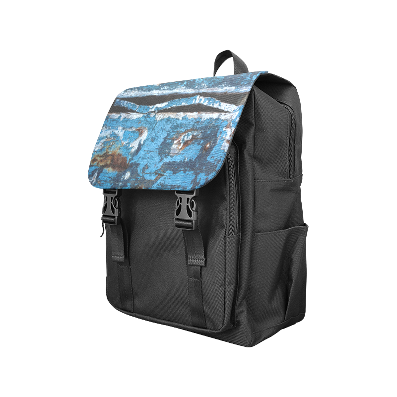 Blue painted wood Casual Shoulders Backpack (Model 1623)