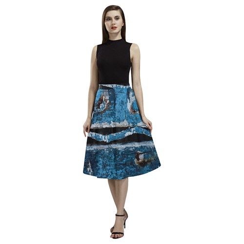 Blue painted wood Aoede Crepe Skirt (Model D16)
