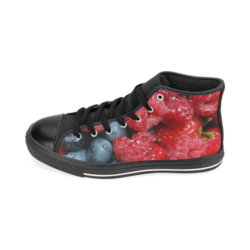 Red Berry Mix High Top Canvas Shoes for Kid (Model 017)