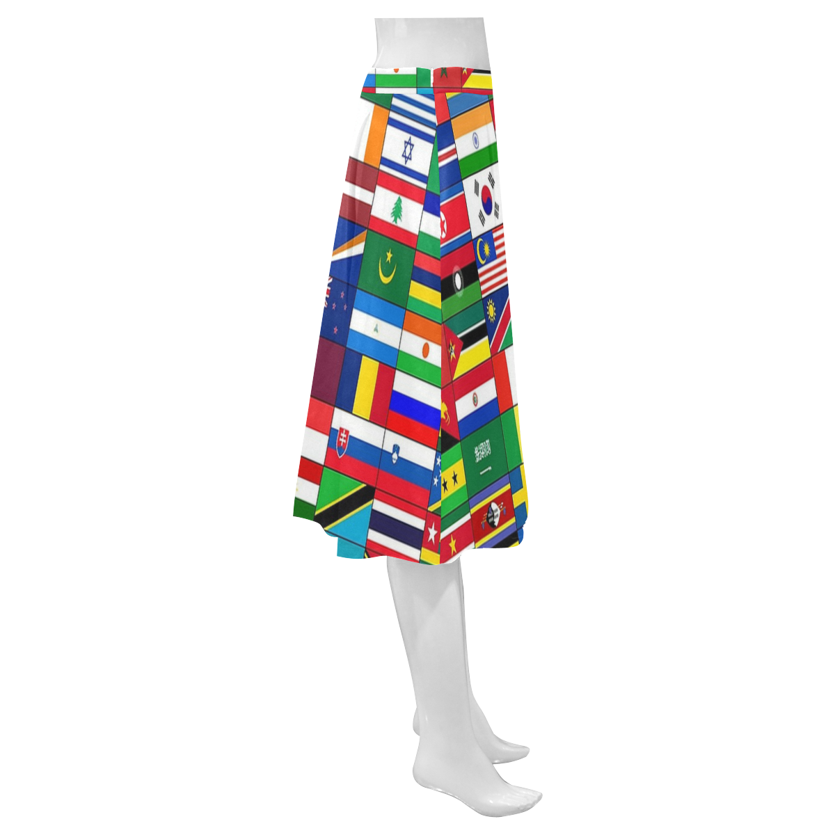 WORLD FLAGS 2 Mnemosyne Women's Crepe Skirt (Model D16)
