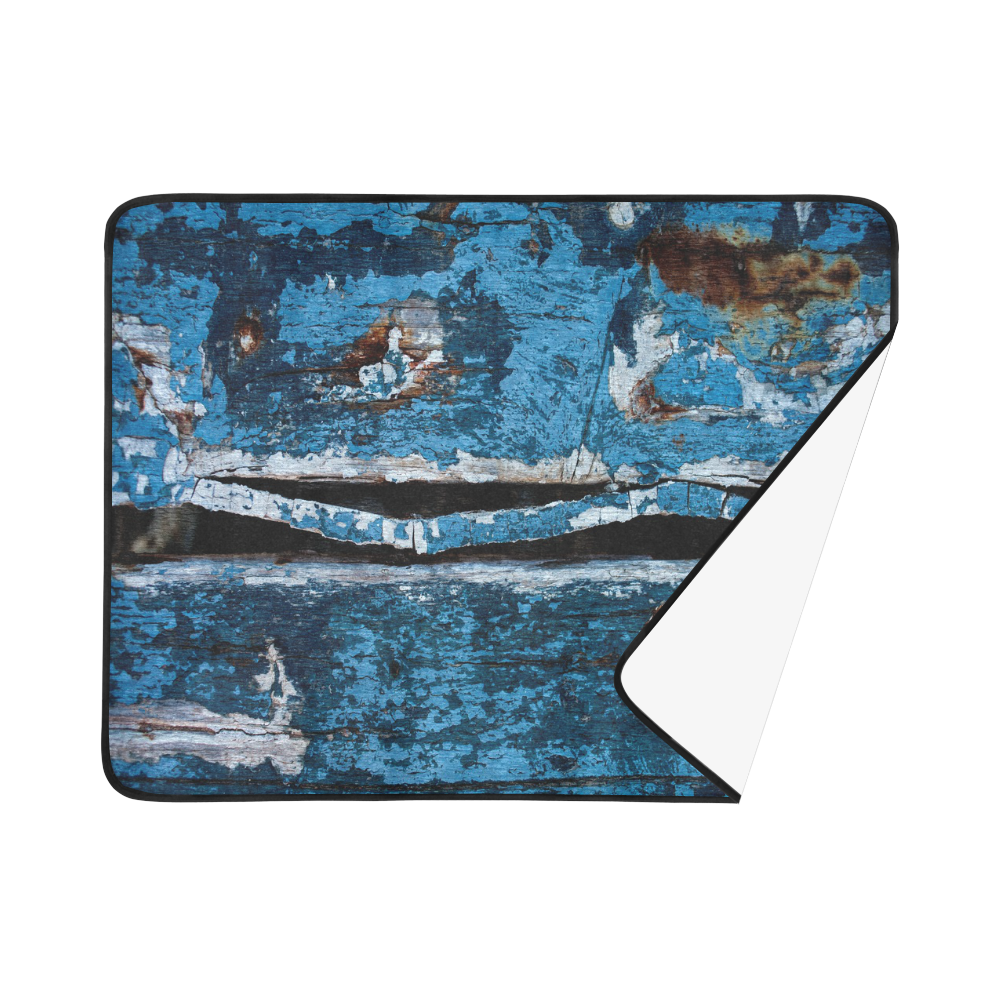 Blue painted wood Beach Mat 78"x 60"