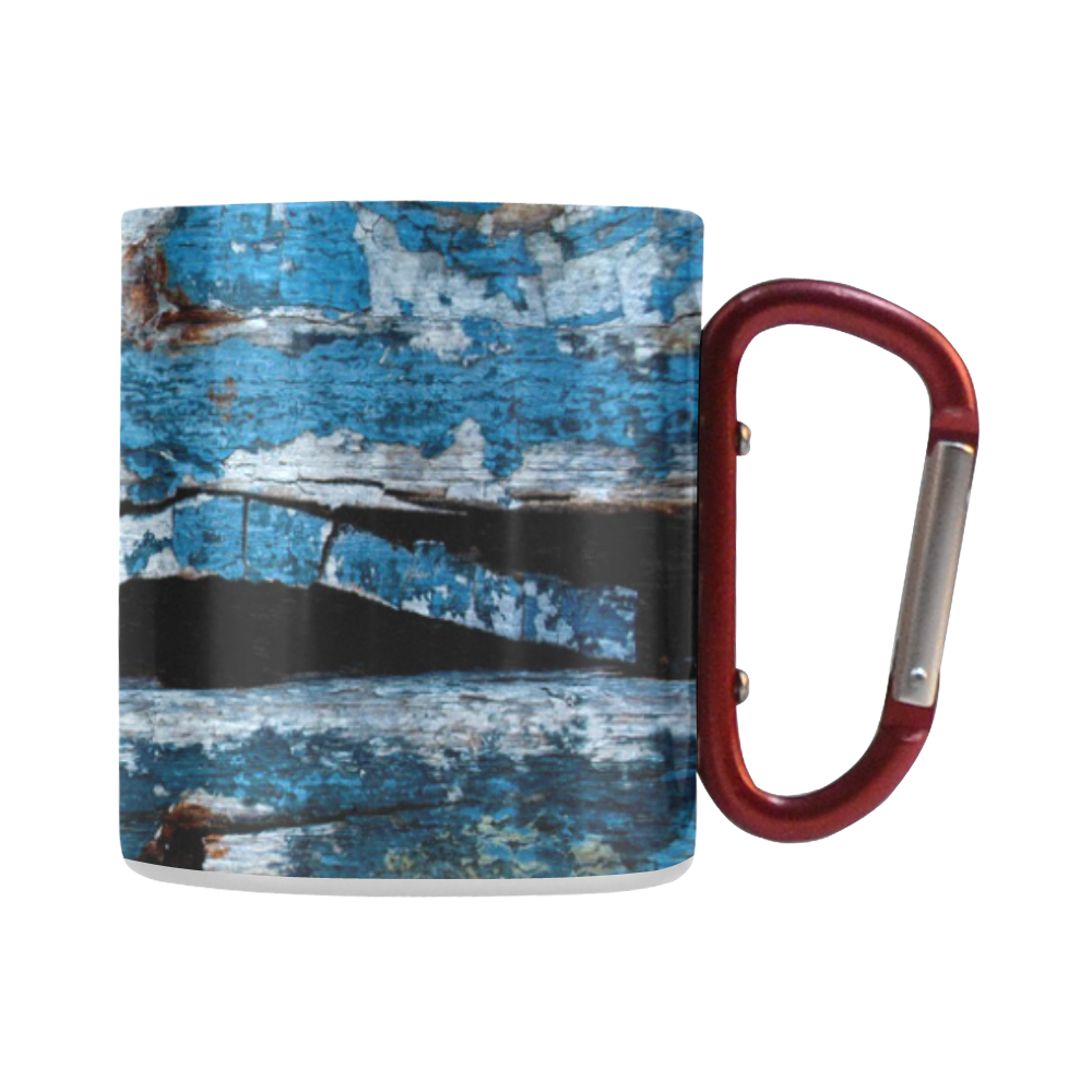 Blue painted wood Classic Insulated Mug(10.3OZ)