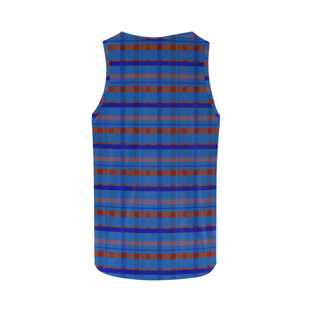 Royal Blue Plaid Hipster Style All Over Print Tank Top for Women (Model T43)