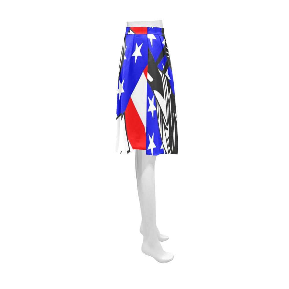 STATUE OF LIBERTY FLAG (LARGE) Athena Women's Short Skirt (Model D15)