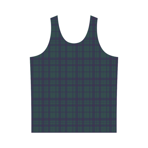 Green Plaid Rock Style All Over Print Tank Top for Men (Model T43)