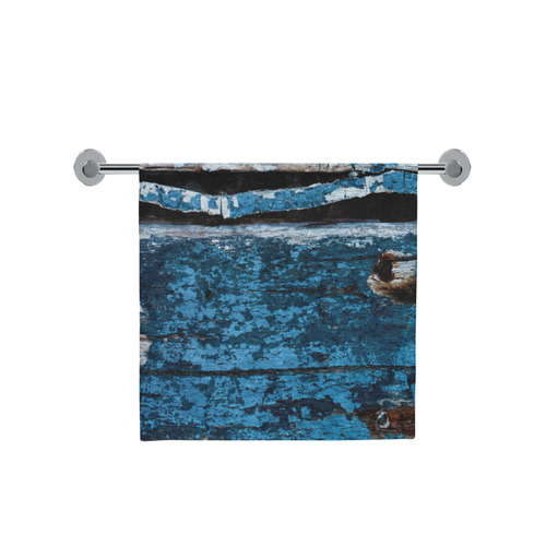 Blue painted wood Bath Towel 30"x56"