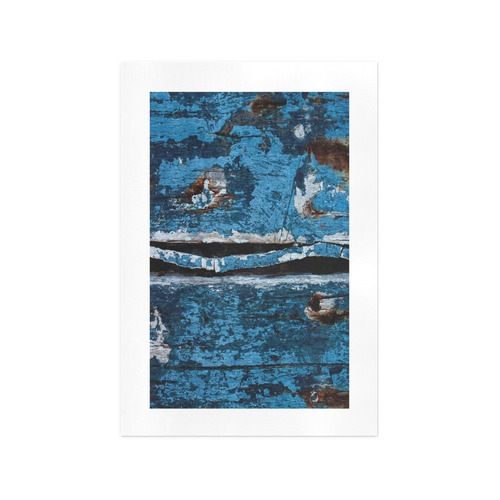 Blue painted wood Art Print 13‘’x19‘’
