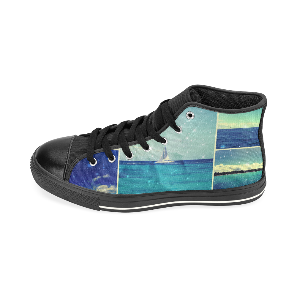 Starry Starry Caribbean Night High Top Canvas Shoes for Kid (Model 017)