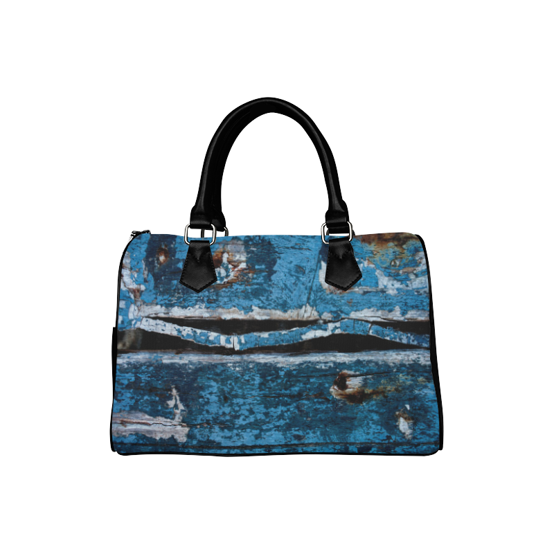 Blue painted wood Boston Handbag (Model 1621)