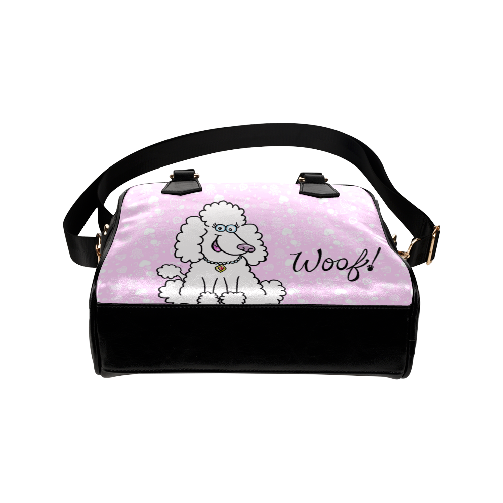 Poodle Woof! ~ Pink Shoulder Handbag (Model 1634)