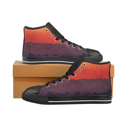 Five Shades of Sunset High Top Canvas Shoes for Kid (Model 017)