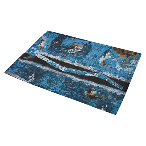 Blue painted wood Azalea Doormat 30" x 18" (Sponge Material)