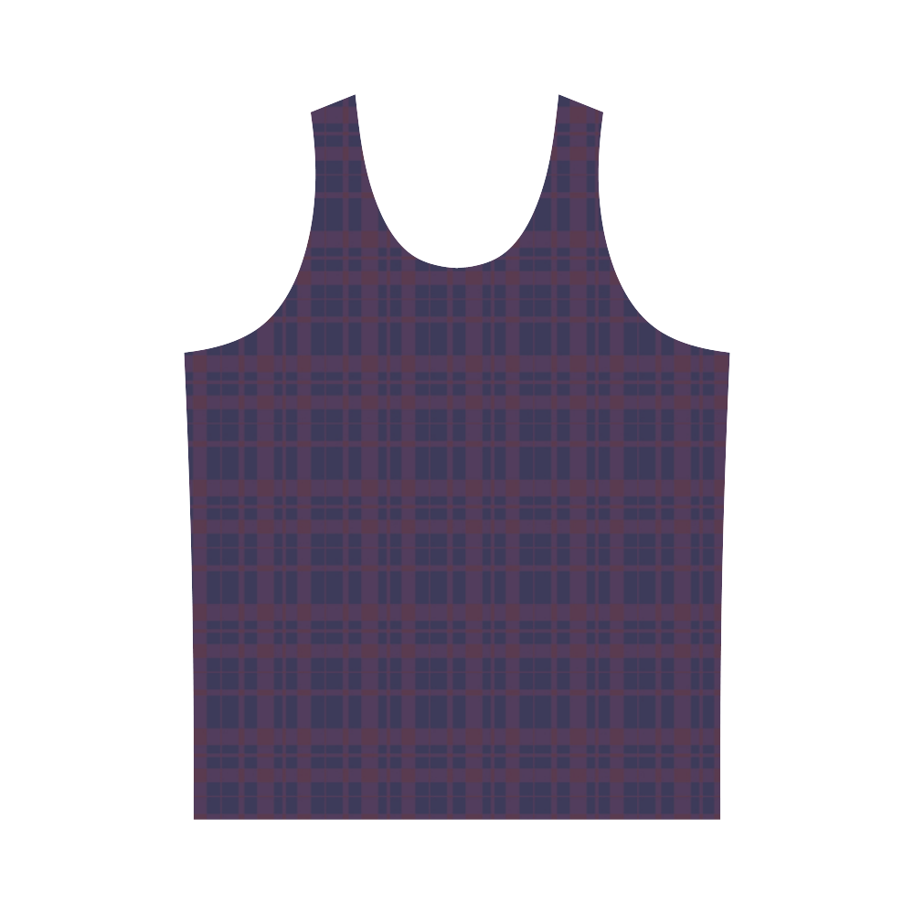 Purple Plaid Rock Style All Over Print Tank Top for Men (Model T43)
