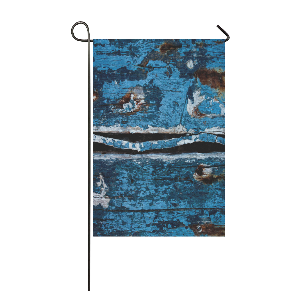 Blue painted wood Garden Flag 12‘’x18‘’（Without Flagpole）