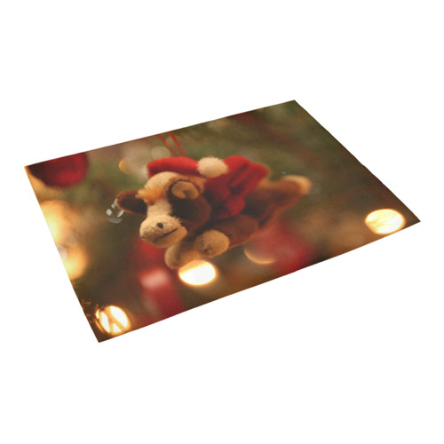 Flying Christmas Pony with Santa Hat Azalea Doormat 24" x 16" (Sponge Material)