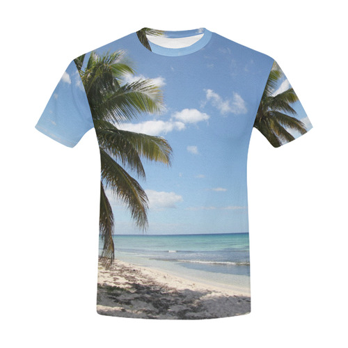 Isla Saona Caribbean Paradise Beach All Over Print T-Shirt for Men (USA Size) (Model T40)