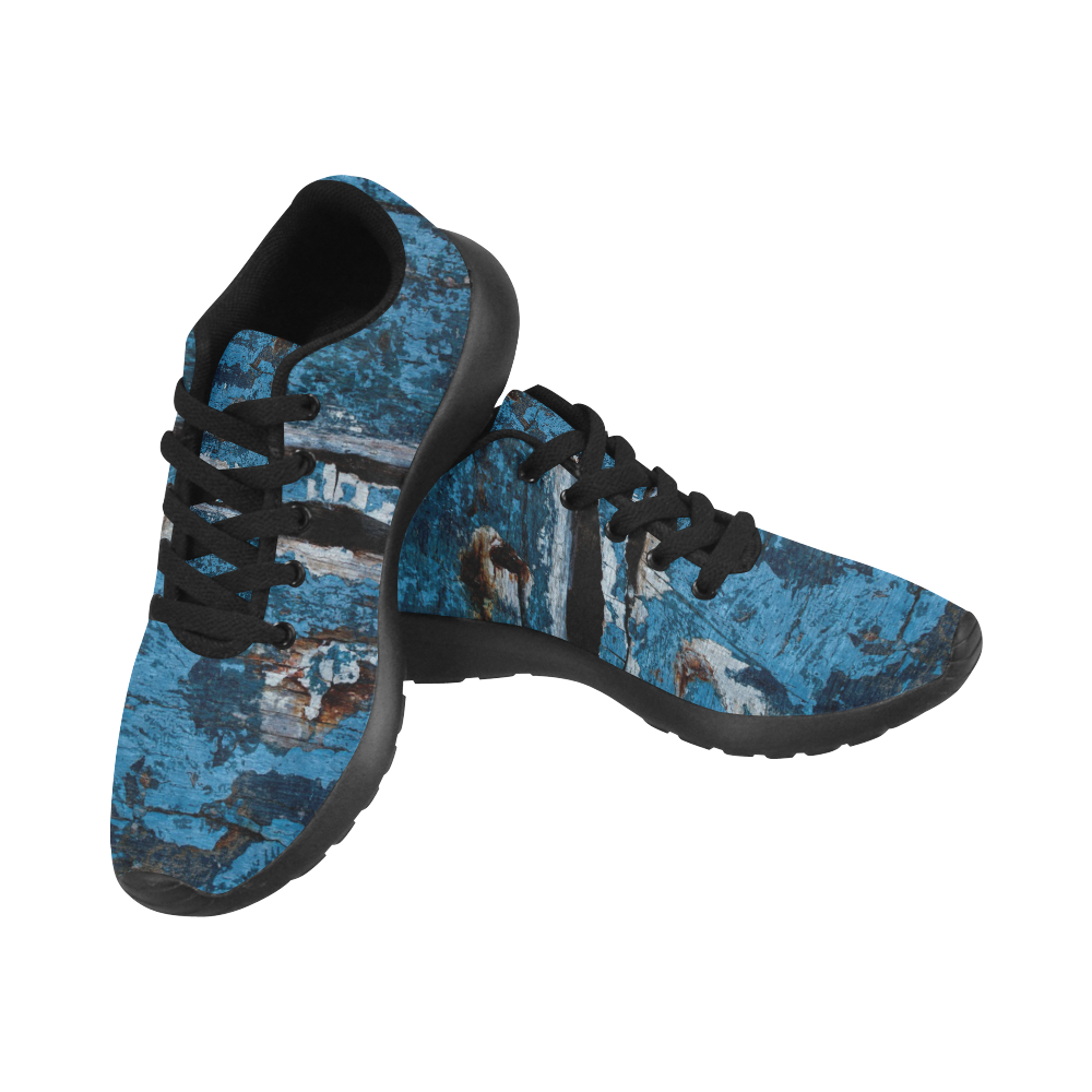 Blue painted wood Women’s Running Shoes (Model 020)