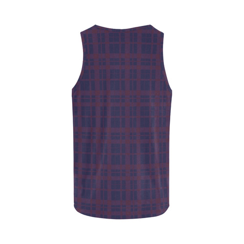 Purple Plaid Rock Style All Over Print Tank Top for Men (Model T43)