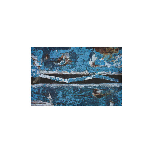 Blue painted wood Area Rug 2'7"x 1'8‘’