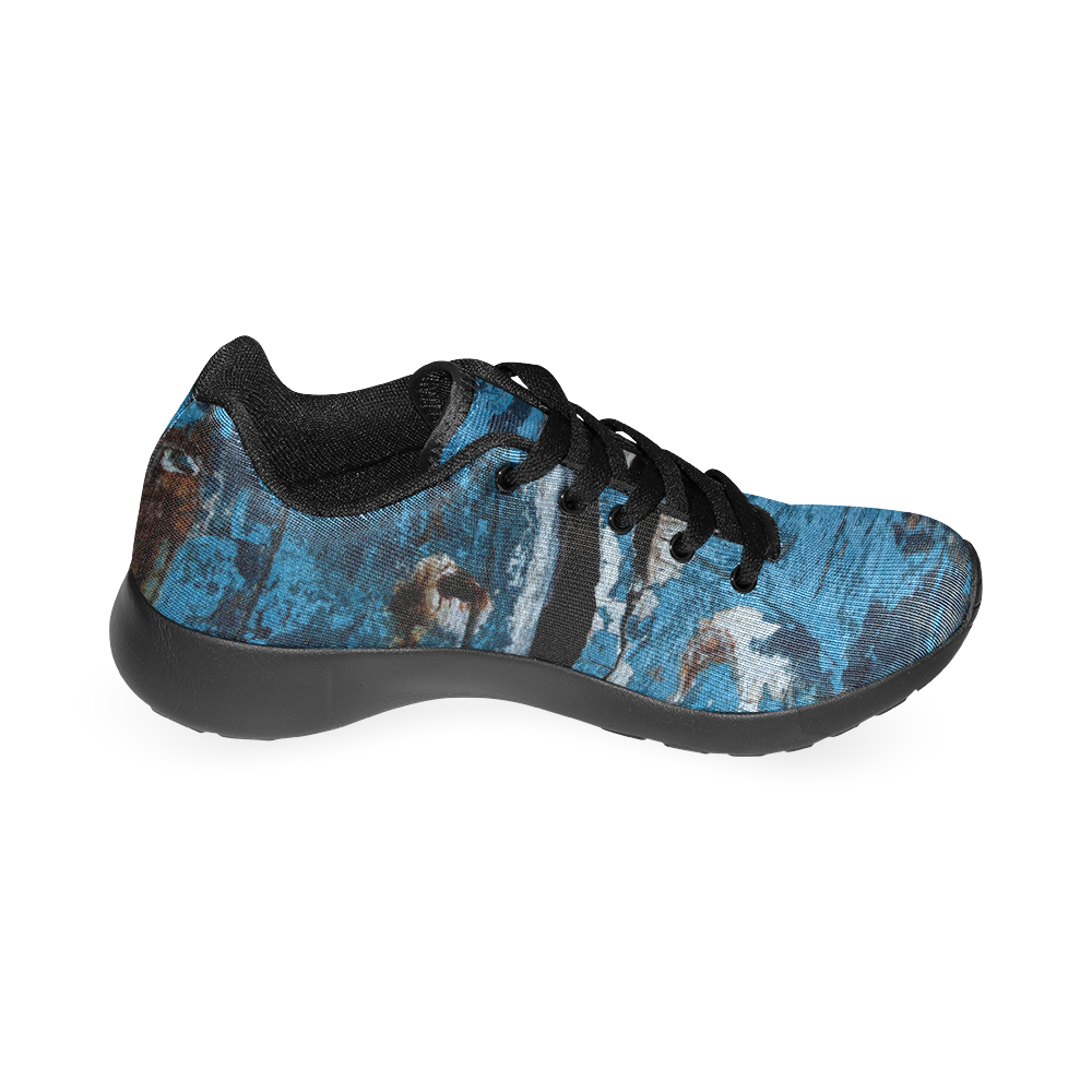 Blue painted wood Women’s Running Shoes (Model 020)