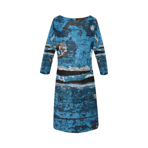 Blue painted wood Round Collar Dress (D22)